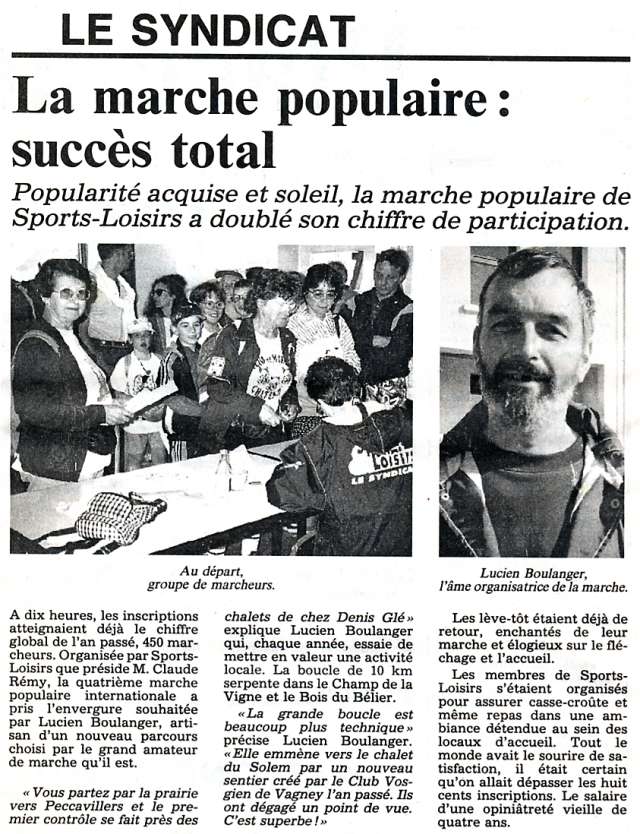 Article de presse de la Première marche